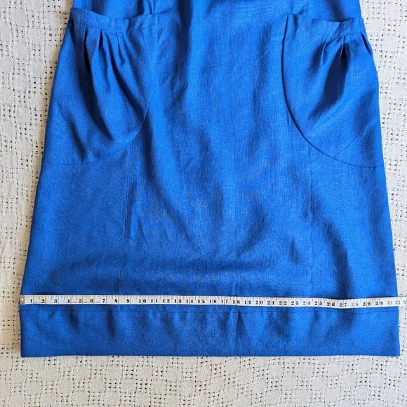 LINEN GALLERY Organic Style Dress Women's Blue Long Sleeve 100% Linen Size M NEW - Picture 7 of 9